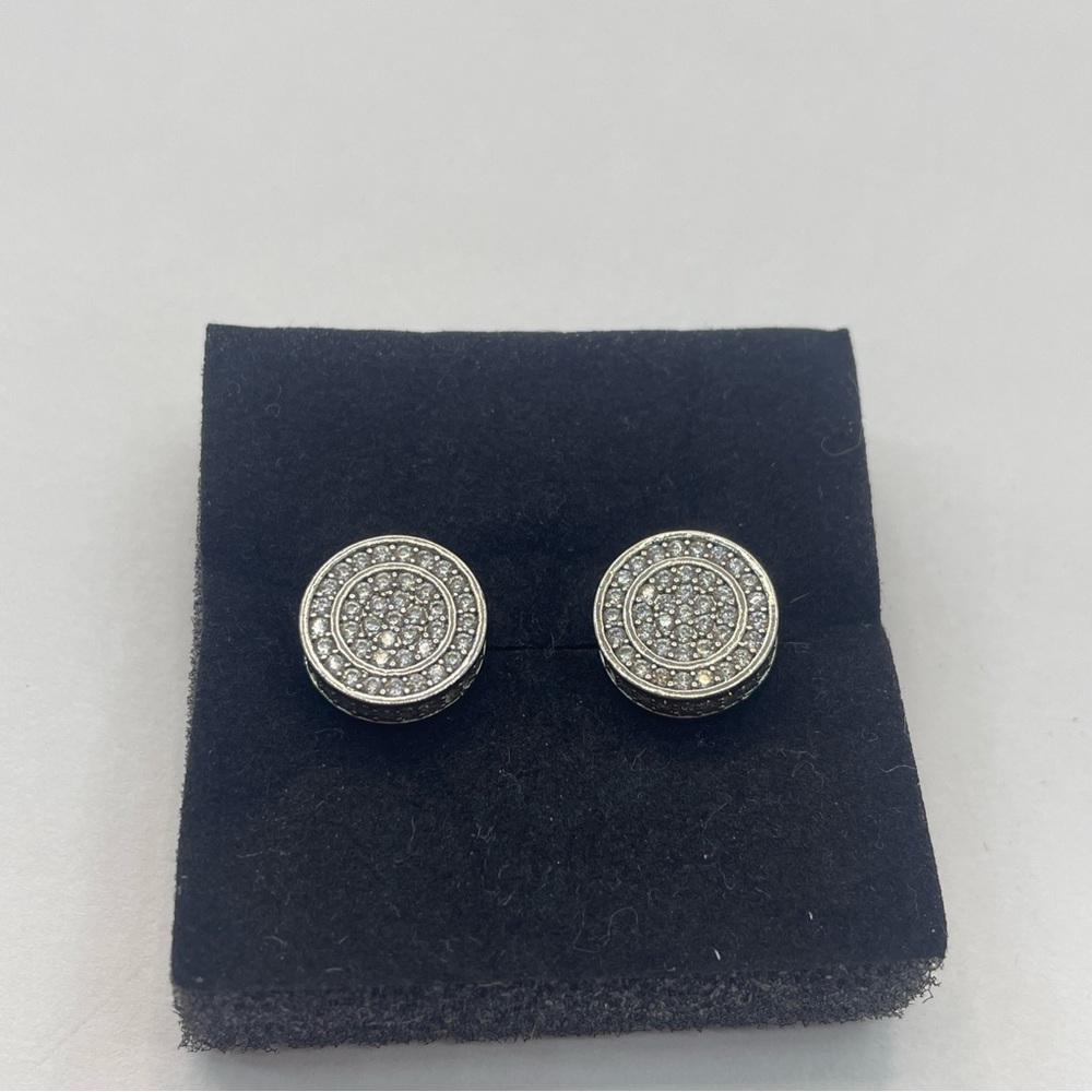 Round Austrian Crystal Earrings unisex - Picture 4 of 12